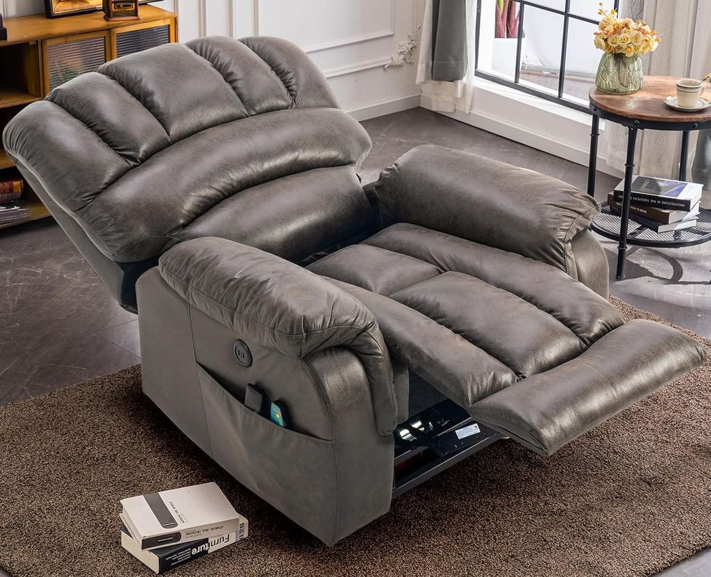 Кресло-реклайнер с откидной спинкой и выдвижной подставкой