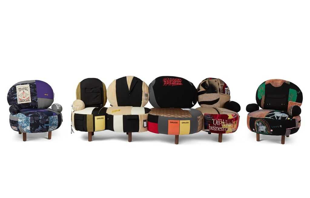 диван и кресла в стиле пэчворк