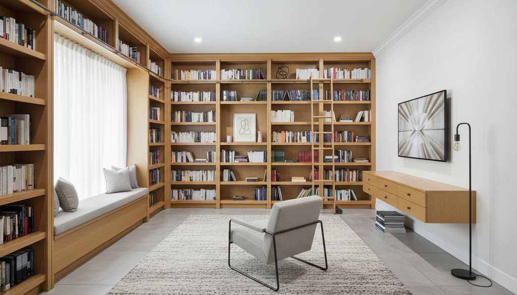 kozhannoe-kreslo-v-domashnej-biblioteke_