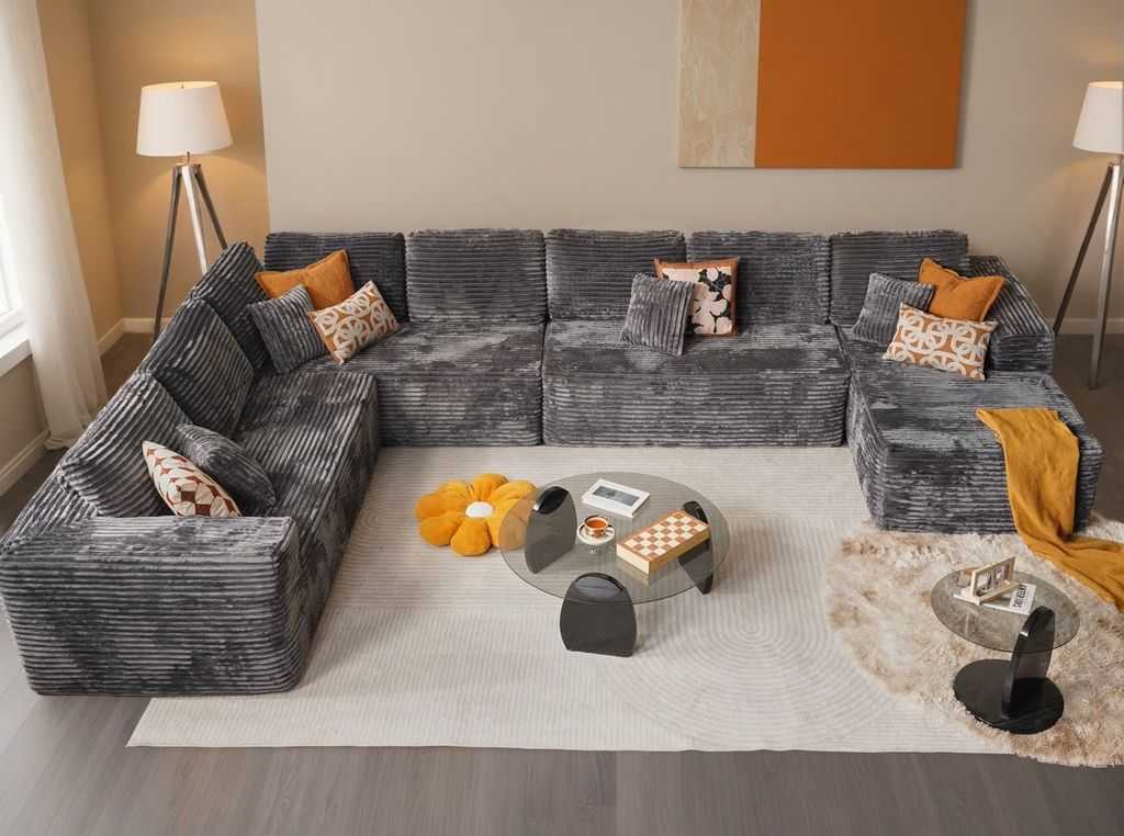 Большой диван на заказ идеально впишется в просторную студию