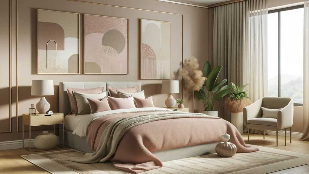 мягкая мебель приглушенно розового цвета